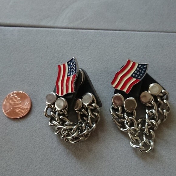 U.S.A Flag Motorcycle Vest Extender in Black - Picture 8 of 8